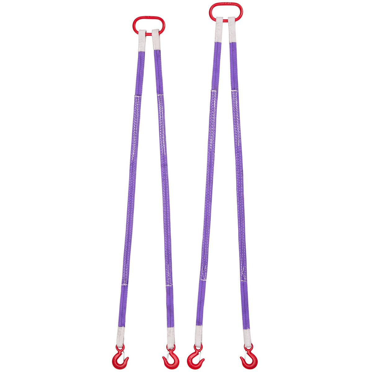 VEVOR Lifting Sling Straps, 2Pcs Two-Leg Polyester Bridle Sling with Hooks, 4400LB Capacity, 5Ft Heavy Duty Rigging Strap, Thickened & Wear-Resistant Webbing Slings for Engines Cranes Hoists Truck - DLKDGDLSZ5FTF45U2001V0 - view 1