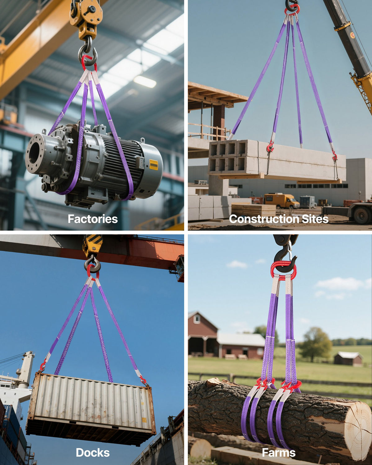 VEVOR Lifting Sling Straps, 2Pcs Two-Leg Polyester Bridle Sling with Hooks, 4400LB Capacity, 5Ft Heavy Duty Rigging Strap, Thickened & Wear-Resistant Webbing Slings for Engines Cranes Hoists Truck - DLKDGDLSZ5FTF45U2001V0 - view 8