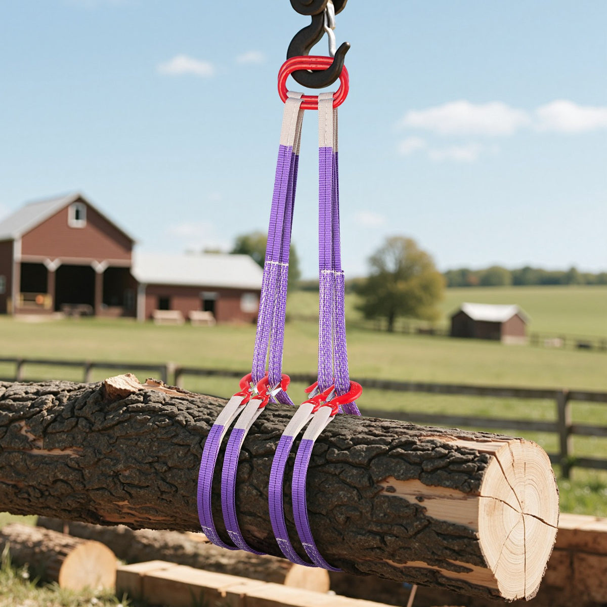 VEVOR Lifting Sling Straps, 2Pcs Two-Leg Polyester Bridle Sling with Hooks, 4400LB Capacity, 5Ft Heavy Duty Rigging Strap, Thickened & Wear-Resistant Webbing Slings for Engines Cranes Hoists Truck - DLKDGDLSZ5FTF45U2001V0 - view 9
