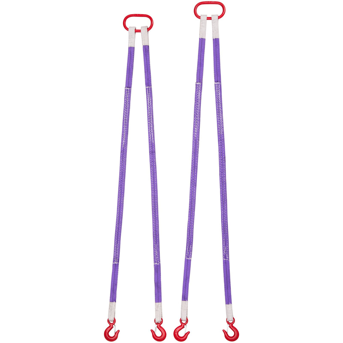 VEVOR Lifting Sling Straps, 2Pcs Two-Leg Polyester Bridle Sling with Hooks, 4400LB Capacity, 5Ft Heavy Duty Rigging Strap, Thickened & Wear-Resistant Webbing Slings for Engines Cranes Hoists Truck - DLKDGDLSZ5FTF45U2001V0 - view 10