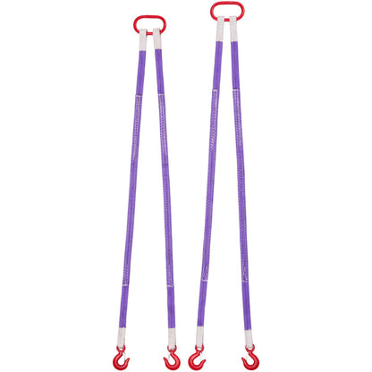 VEVOR Lifting Sling Straps, 2Pcs Two-Leg Polyester Bridle Sling with Hooks, 4400LB Capacity, 5Ft Heavy Duty Rigging Strap, Thickened & Wear-Resistant Webbing Slings for Engines Cranes Hoists Truck - DLKDGDLSZ5FTF45U2001V0 - view 10