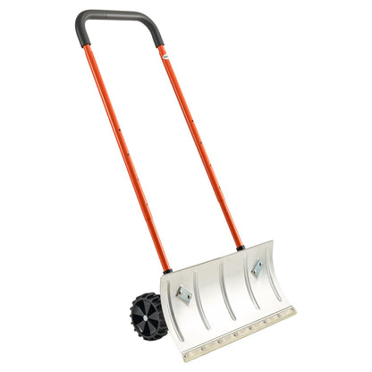 VEVOR Snow Pusher Shovel with Wheels, 24 in Wheeled Snowplow Shovel with Bi-Directional Angled Blade & 90 Degree Adjustable Handle, Metal Winter Shovels, Portable Snow Removal Tool for Driveway Garden - DLKJS2530INCHZIA0001V0 - view 1