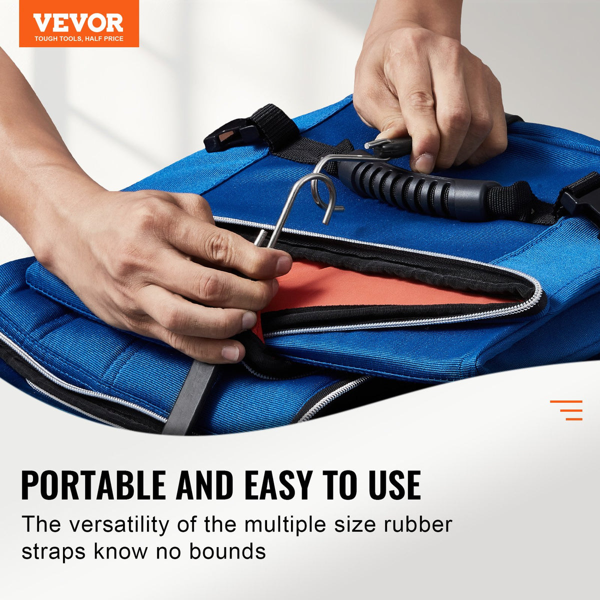VEVOR 20 Piece Flat Bungee Cord, 20 mm Heavy Duty Bungee Straps with Steel S-Hooks, Includes 15", 21", 36", Elastic Bungee Rope for Cargo, Tarps, Trucks and Tent, Black - DLKZDW20PCSBT2DWNV0 - view 8