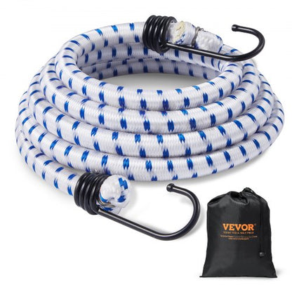 VEVOR 6 Piece Bungee Cords with A3 Steel Hooks, 72 Inch Heavy Duty Bungee Straps, 12 mm Elastic Bungee Ropes Set for Camping, Tarps, Motorcycle, Truck and Tent, White with Blue Stripes - DLKZDYXDGDGGU5P3EV0 - view 2