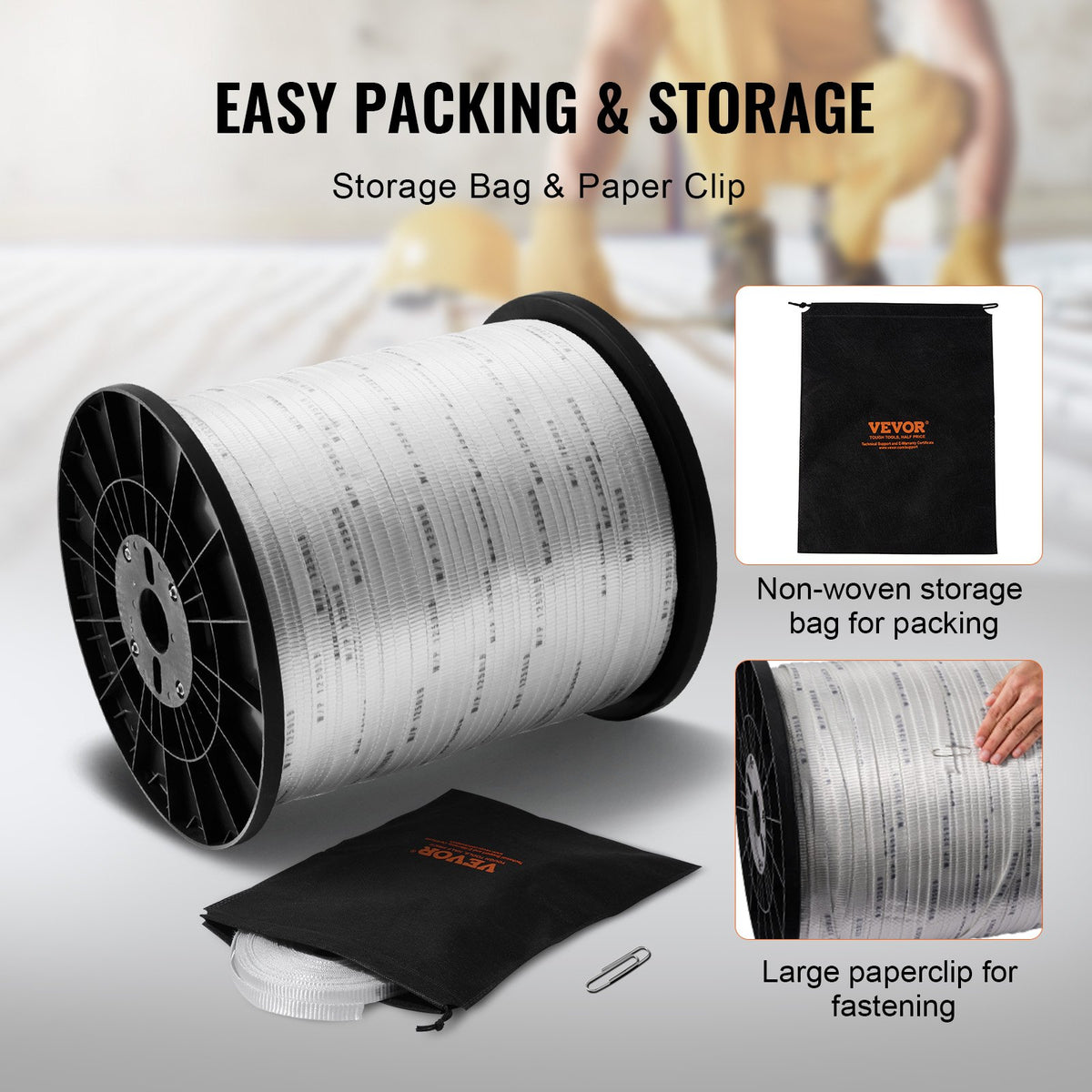 VEVOR Durable Polyester Pull Cord, Width 0.5" & Length 5249ft, Max Load 1250 lbf, Perfect for Organizing Cables, Packaging, Garden Work & Electrical Jobs - DLLDB1600M12U3163V0 - view 6