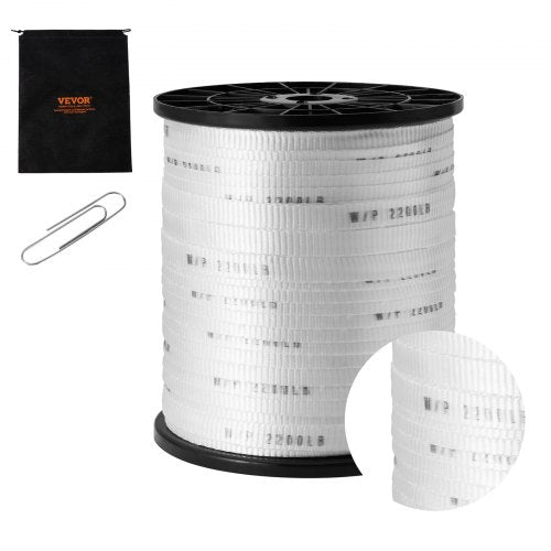 VEVOR Polyester Pull Tape, 5/8" x 630' Mule Tape Flat Rope, 2200 lbf Tensile Capacity, Printed Webbing Cable Pulling Tape for Packaging, Gardening, Commercial Electrical, Conduit Work, Whit - DLLDB192M159XEG3CV0 - view 2