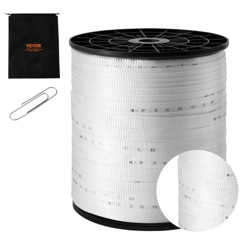 VEVOR Polyester Pull Tape, 3/4" x 1053' Mule Tape Flat Rope, 2500 lbf Tensile Capacity, Printed Webbing Cable Pulling Tape for Packaging, Gardening, Commercial Electrical, Conduit Work, White - DLLDB321M19MUS4A4V0 - view 2