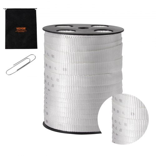 VEVOR Polyester Pull Tape, 3/4" x 265' Mule Tape Flat Rope, 2500 lbf Tensile Capacity, Printed Webbing Cable Pulling Tape for Packaging, Gardening, Commercial Electrical, Conduit Work, White - DLLDB97M19MM6991WV0 - view 2