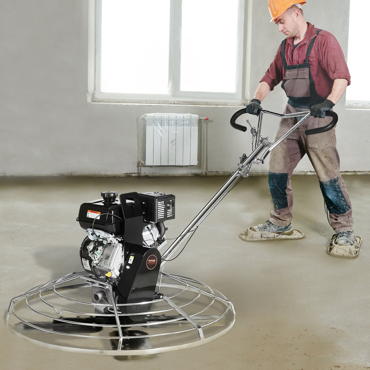 VEVOR Power Trowel, 46” Walk-Behind Cement Trowel with Float Pan, 14HP Gas-Powered Smooth Concrete Surface Finisher, Heavy Duty Commercial Screed Concrete Cement with Finishing Blade, Orange - DLMDJS46INCH8WP46V0 - view 9