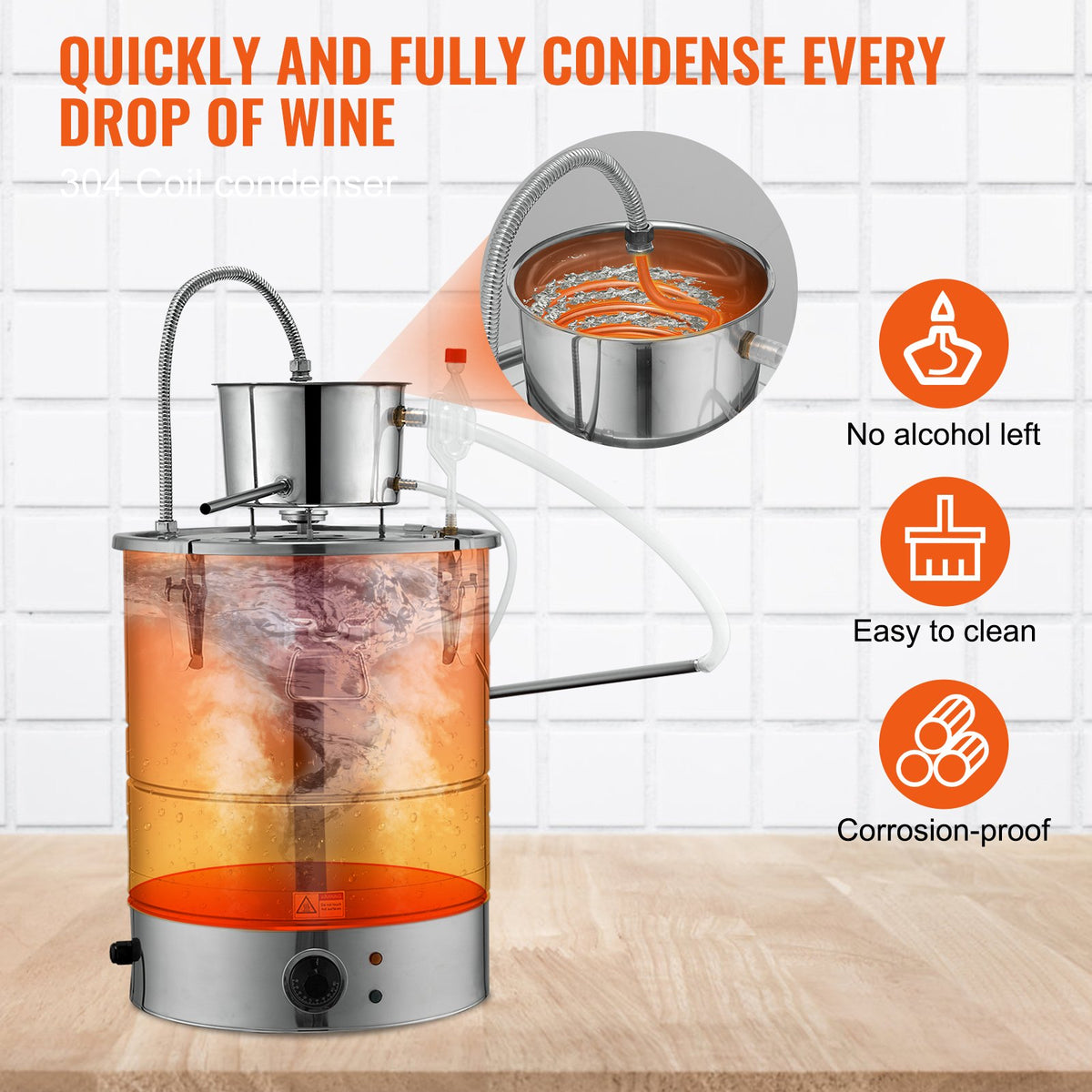 VEVOR Split Type Water Alcohol Distiller - Select Your Configuration - DLNTZLQYYS30LDVQVV1 - view 3