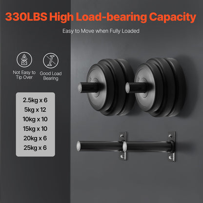 VEVOR Wall Mounted Weight Plate Holder, Weight Rack Storage for 2-Inch Weight Plates, 330 lbs Load Capacity Weight Storage Rack, Heavy Duty Iron Home Gym Organizer, 4 Pack, Mounting Hardware Included - DLQJDDGQJ4ZZZMPKWV0 - view 3