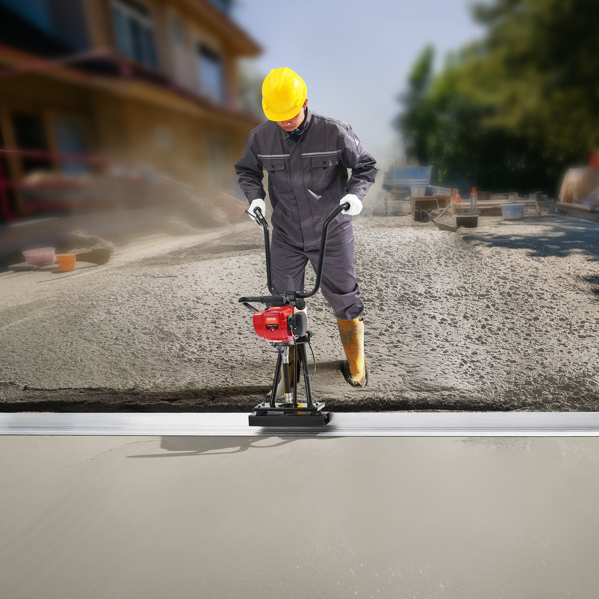 VEVOR Gas Concrete Power Screed, 11ft Aluminum Board Straight Edge Bar Set, 4 Stroke Cement Finishing Vibrating Motor with Height Adjustable Handles, High Efficient Concrete Tools 6500RPM - DLSHNTFZ135HFH85XV0 - view 9
