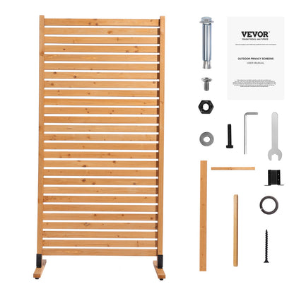 VEVOR Wooden Privacy Screen, 36" W x 76" H Outdoor Privacy Screen, Freestanding Wood Privacy Panel with Stand, Decorative Patio Privacy Screen, Outdoor Divider for Balcony Patio Lawn Garden - DLSHWYSPMMZ3N1PEVV0 - view 10