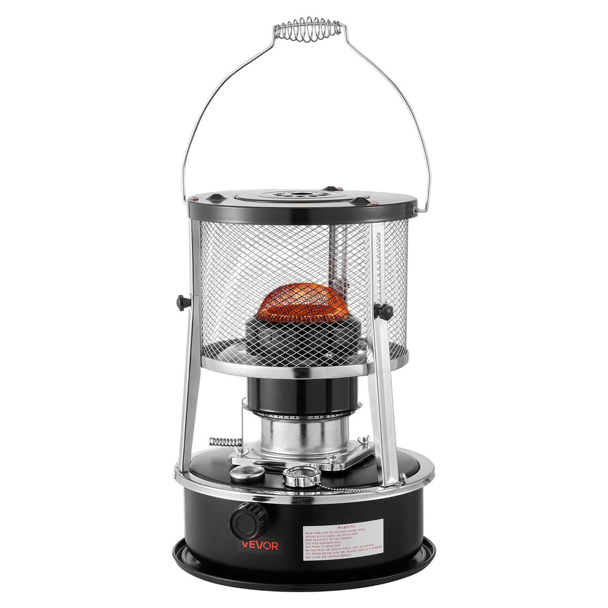 VEVOR 9000 BTU Portable Kerosene Heater & Stove, 2 in 1 Non-Electric Indoor Outdoor Heater with Adjustable Height & Flame & Easy Storage,for Camping, Hunting, Cooking, Home, Garage, Black - DLSMYQNQTZ90VE6P6002V0 - view 10