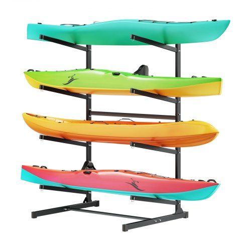 VEVOR Kayak Storage Rack for 4 Kayaks, Holds 220 lbs, Heavy Duty Freestanding Stand for Indoor Outdoor Garage Shed Dock, Storage Rack Stand Holder for Canoe, Small Boat, SUP, Surfboard & Paddleboard - DLSPHTZJ4SDMH0JSX001V0 - view 2