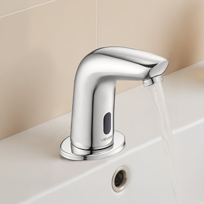 VEVOR Touchless Bathroom Sink Faucet, Automatic Motion Sensor Restroom Toilet Faucet Cold Water with Hole Cover Plate, Battery Operated for 9/16 in Pipe Commercial Lavatory,Chrome Plated Silver G112M - DLTDLWSBZDTE4KZM5001V9 - view 9