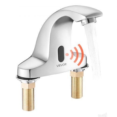 VEVOR Touchless Bathroom Sink Faucet, Automatic Motion Sensor Restroom Toilet Faucet Cold Water with Hole Cover Plate, Battery Operated for 9/16 in Pipe Commercial Lavatory,Chrome Plated Silver - DLTDLWSBZDYJQ5PIT001V9 - view 2