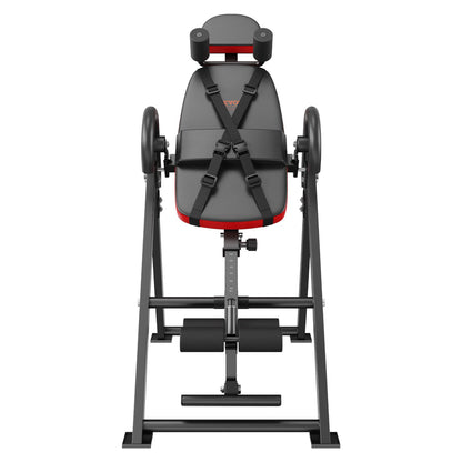 VEVOR Inversion Table, 300 lbs Capacity Heavy Duty Inversion Table, Decompression Back Stretcher Machine, Strength Training Equipment with Headrest, Ankle Lock, Adjustable Protective Belt, Red/Black - DLTHBSPPTKBPIRM1VV0 - view 10