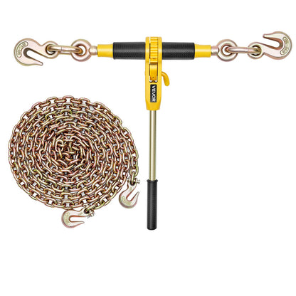 VEVOR Ratchet Chain Binder, 5/16 in x 12.8 ft G80 Chains, 8000 lbs Working Load of Ratchet Load Binder, Chains and Binders Set, Tie Down Hauling Chain Binders for Hauling, Towing, Logging (4 Sets) - DLTJLLJQ4T15QFJ4R002V0 - view 10