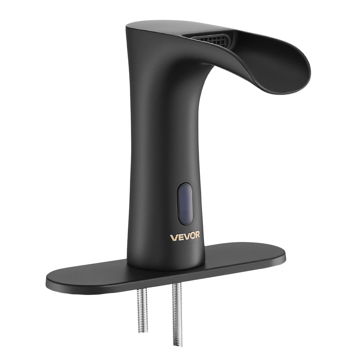 VEVOR Touchless Bathroom Sink Faucet, Automatic Motion Sensor Waterfall Restroom Toilet Faucet with Hole Cover Plate, Modern Electronic Sensor Hot/Cold Water for 9/16 in Pipe Commercial,Matte Black - DLTLRWSBZDBBTK5OM001V9 - view 10