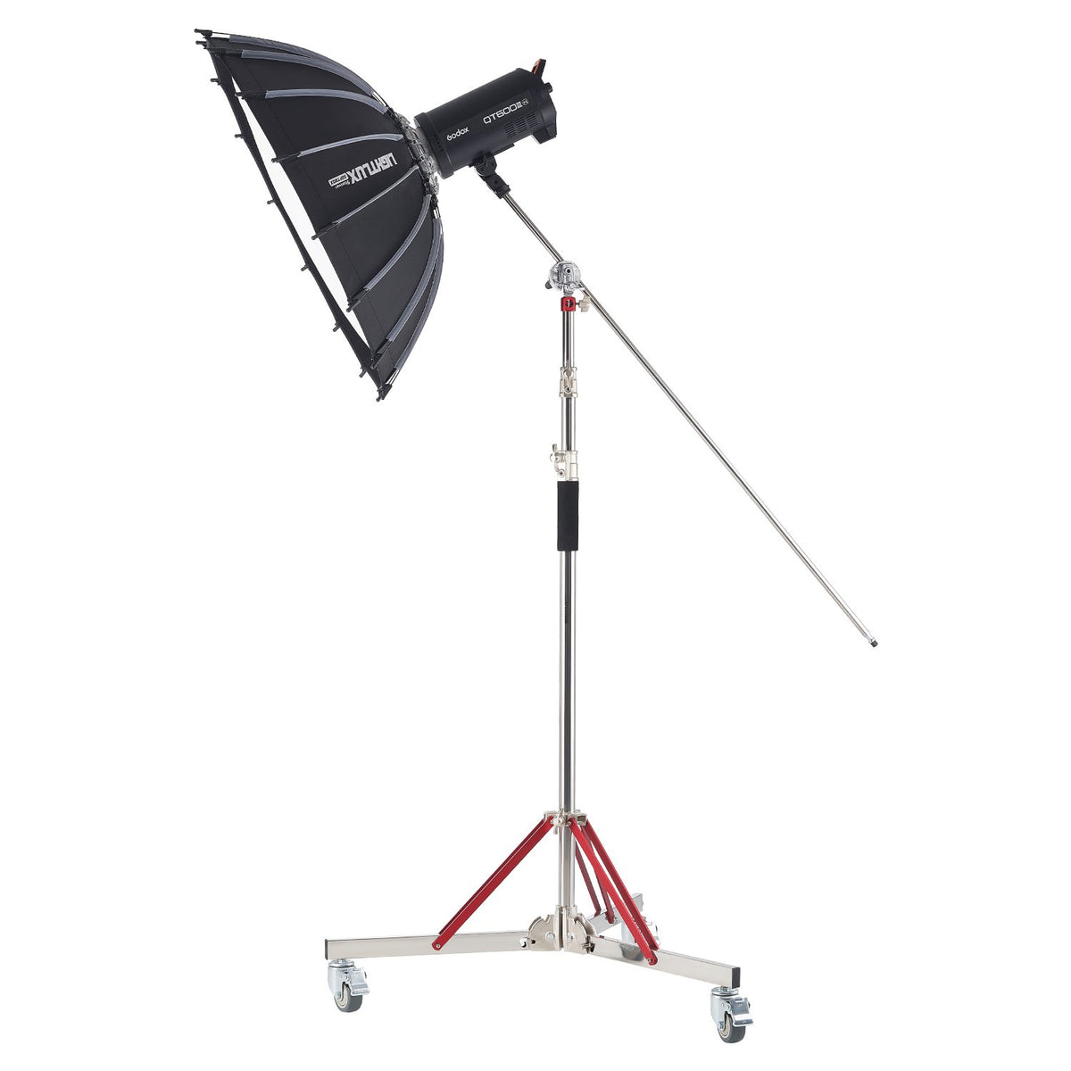 VEVOR Heavy Duty Light Stand with Casters, Max Height 10.5 ft/320 cm, Adjustable Tripod Stand with Stainless Steel, Photography Wheeled Base Stand, for Studio Softbox, Monolight, Reflector Shooting - DLTXJWHJ3M00E0BQ1V0 - view 10
