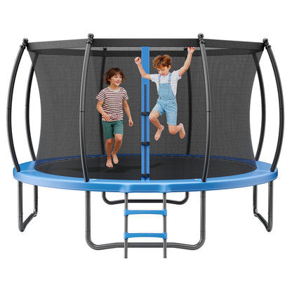 VEVOR Outdoor Trampoline, 12FT Recreational Trampoline, ASTM Approved Trampolines with Enclosure Net & Thickened Pad, Max 400 lbs Weight Capacity, Anti-Rust Backyard Trampolines for Kids & Adults - DLXYXBC12YCWTUJ15001V0 - view 1