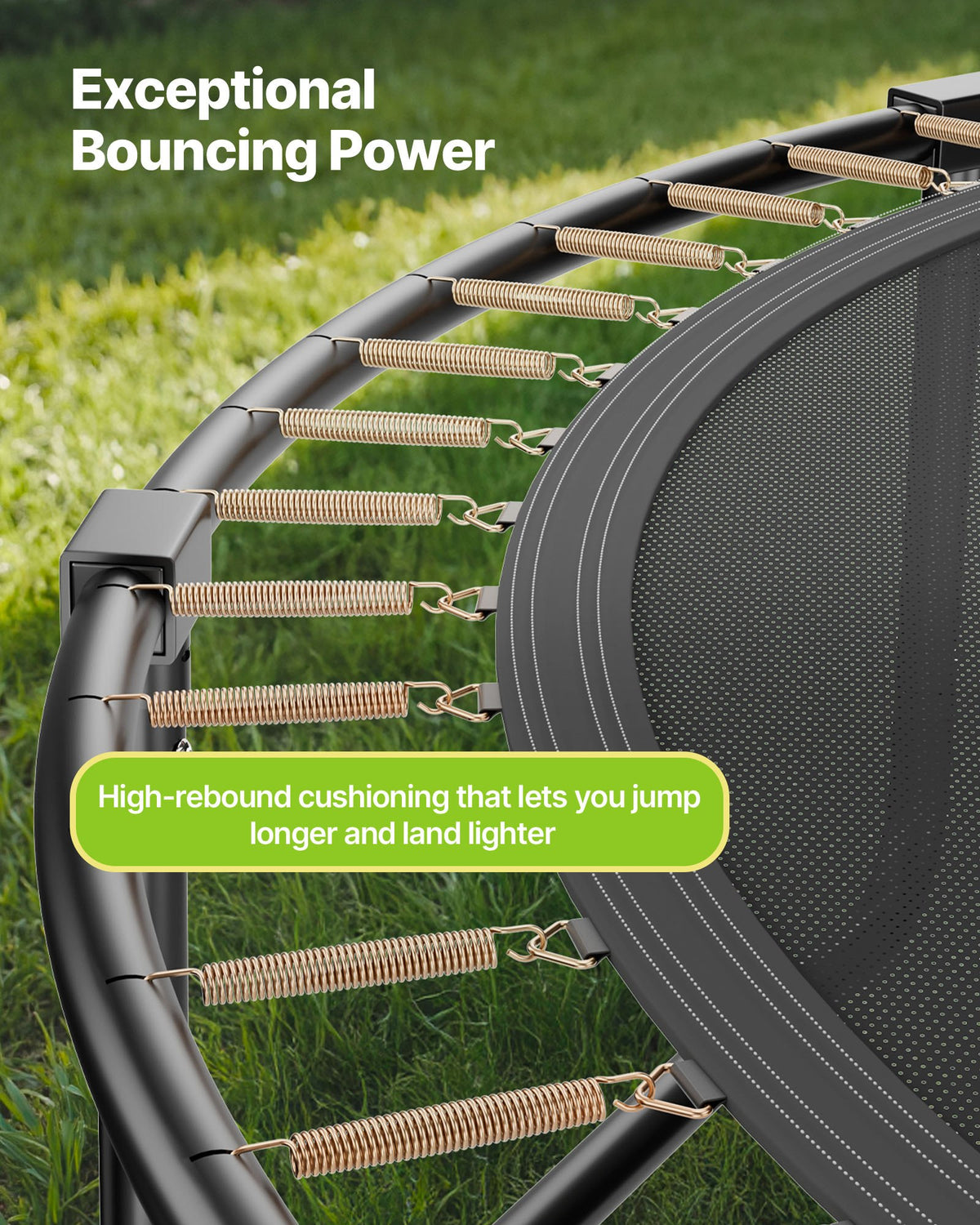 VEVOR Outdoor Trampoline, 12FT Recreational Trampoline, ASTM Approved Trampolines with Enclosure Net & Thickened Pad, Max 400 lbs Weight Capacity, Anti-Rust Backyard Trampolines for Kids & Adults - DLXYXBC12YCWTUJ15001V0 - view 5