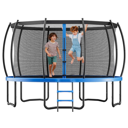 VEVOR Outdoor Trampoline, 16FT Recreational Trampoline, ASTM Approved Trampolines with Enclosure Net & Thickened Pad, Max 475 lbs Weight Capacity, Anti-Rust Backyard Trampolines for Kids & Adults - DLXYXBCWG16YBOKFQ001V0 - view 1