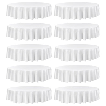 VEVOR White Round Tablecloths 10 Pack, 90 Inches in Diameter, Stain- & Wrinkle- Resistant, Machine Washable Table Clothes, Polyester Fabric Table Covers for Wedding, Party, Banquet, Formal Events - DLZB90YCBS10H4KP5001V0 - view 10