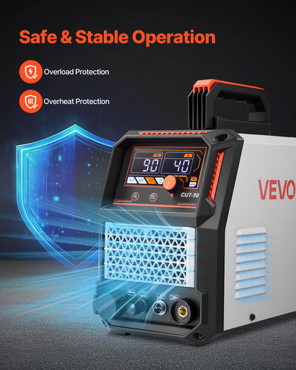 VEVOR Plasma Cutter, 50A Non-Touch Pilot Arc Plasma Cutting Machine, 110V/220V Dual Voltage Digital Display IGBT Inverter - with 2T/4T Function & Adjustable PA/PT Time for Home Repairs, Workshops - DLZQGJFJCS50EJNBQ001V1 - view 7