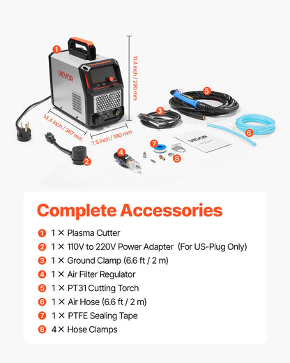 VEVOR Plasma Cutter, 50A Plasma Cutting Machine, 110V/220V Dual Voltage Digital Display IGBT Inverter - with 2T/4T Function & Adjustable PA/PT Time for Home Repairs, Workshops - DLZQGJJCS50AYSV61001V1 - view 8