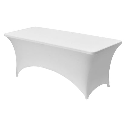 VEVOR 10 Pack Table Cloth for 6FT Rectangular Fitted Events, Wrinkle-Resistant Stretch White Table Covers, Washable Spandex Tablecloth Protector, for Party, Wedding, Cocktail, Banquet, Festival - DLZZ6FT10PCS2LTWB001V0 - view 10