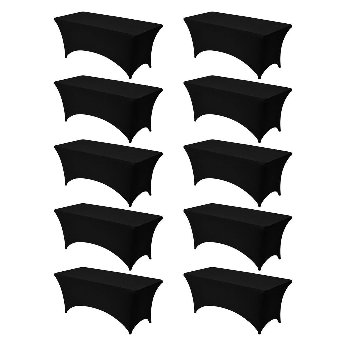 VEVOR 10 Pack Table Cloth for 6FT Rectangular Fitted Events, Wrinkle-Resistant Stretch Black Table Covers, Washable Spandex Tablecloth Protector, for Party, Wedding, Cocktail, Banquet, Festival - DLZZ6FT10PCSGR2JA001V0 - view 1