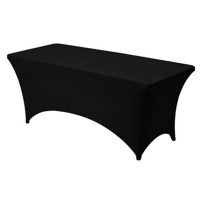 VEVOR 10 Pack Table Cloth for 6FT Rectangular Fitted Events, Wrinkle-Resistant Stretch Black Table Covers, Washable Spandex Tablecloth Protector, for Party, Wedding, Cocktail, Banquet, Festival - DLZZ6FT10PCSGR2JA001V0 - view 10