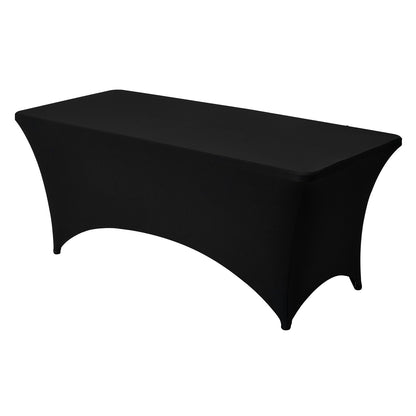 VEVOR 6 Pack Table Cloth for 6FT Rectangular Fitted Events, Wrinkle-Resistant Stretch Black Table Covers, Washable Spandex Tablecloth Protector, for Party, Wedding, Cocktail, Banquet, Festival - DLZZ6FT6PCSHT5RXH001V0 - view 10