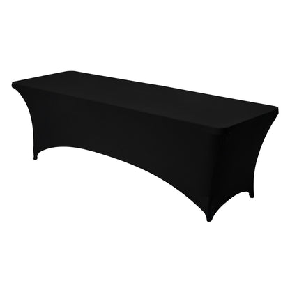 VEVOR 6 Pack Table Cloth for 8FT Rectangular Fitted Events, Wrinkle-Resistant Stretch Black Table Covers, Washable Spandex Tablecloth Protector, for Party, Wedding, Cocktail, Banquet, Festival - DLZZ8FT6PCSHH9E4C001V0 - view 10