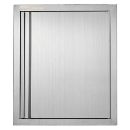VEVOR BBQ Access Door, 18W x 21H Inch Single Outdoor Kitchen Door, Stainless Steel Flush Mount Door, Wall Vertical Door with Recessed Handle, for BBQ Island, Grilling Station, Outside Cabinet - DMABSCJM18X25F9BVV0 - view 1