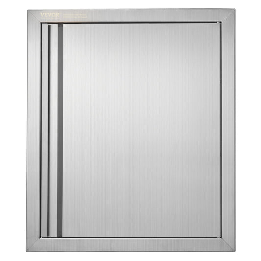 VEVOR BBQ Access Door, 18W x 21H Inch Single Outdoor Kitchen Door, Stainless Steel Flush Mount Door, Wall Vertical Door with Recessed Handle, for BBQ Island, Grilling Station, Outside Cabinet - DMABSCJM18X25F9BVV0 - view 1