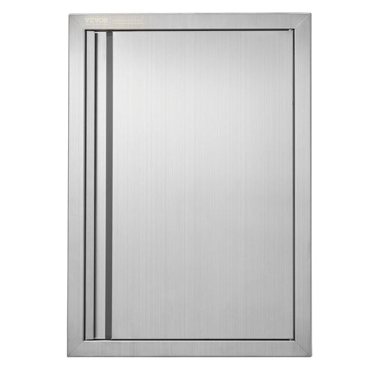 VEVOR BBQ Access Door, 17W x 24H Inch Single Outdoor Kitchen Door, Stainless Steel Flush Mount Door, Wall Vertical Door with Recessed Handle, for BBQ Island, Grilling Station, Outside Cabinet - DMABSCJMDCMB35LSAV0 - view 1