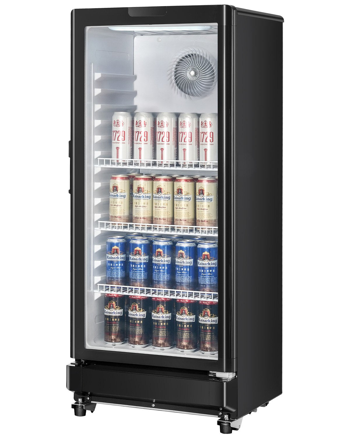 VEVOR Commercial Merchandiser Refrigerator, 5.7 CU.FT Glass Door Display Refrigerator Upright Fridge, Beverage Refrigerator Cooler Merchandiser with 3 Adjustable Shelves and Soft LED Light, Black - DMBLMBXBDDX5QYTI0V1 - view 1