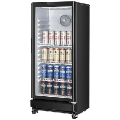 VEVOR Commercial Merchandiser Refrigerator, 5.7 CU.FT Glass Door Display Refrigerator Upright Fridge, Beverage Refrigerator Cooler Merchandiser with 3 Adjustable Shelves and Soft LED Light, Black - DMBLMBXBDDX5QYTI0V1 - view 2