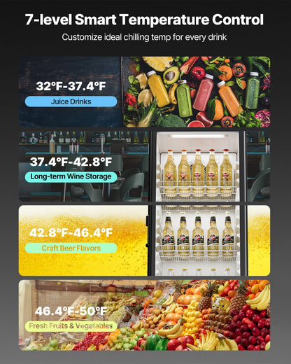 VEVOR Commercial Merchandiser Refrigerator, 5.7 CU.FT Glass Door Display Refrigerator Upright Fridge, Beverage Refrigerator Cooler Merchandiser with 3 Adjustable Shelves and Soft LED Light, Black - DMBLMBXBDDX5QYTI0V1 - view 5