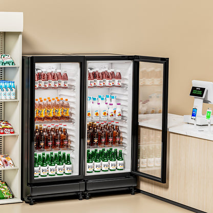 VEVOR Commercial Merchandiser Refrigerator, 5.7 CU.FT Glass Door Display Refrigerator Upright Fridge, Beverage Refrigerator Cooler Merchandiser with 3 Adjustable Shelves and Soft LED Light, Black - DMBLMBXBDDX5QYTI0V1 - view 9