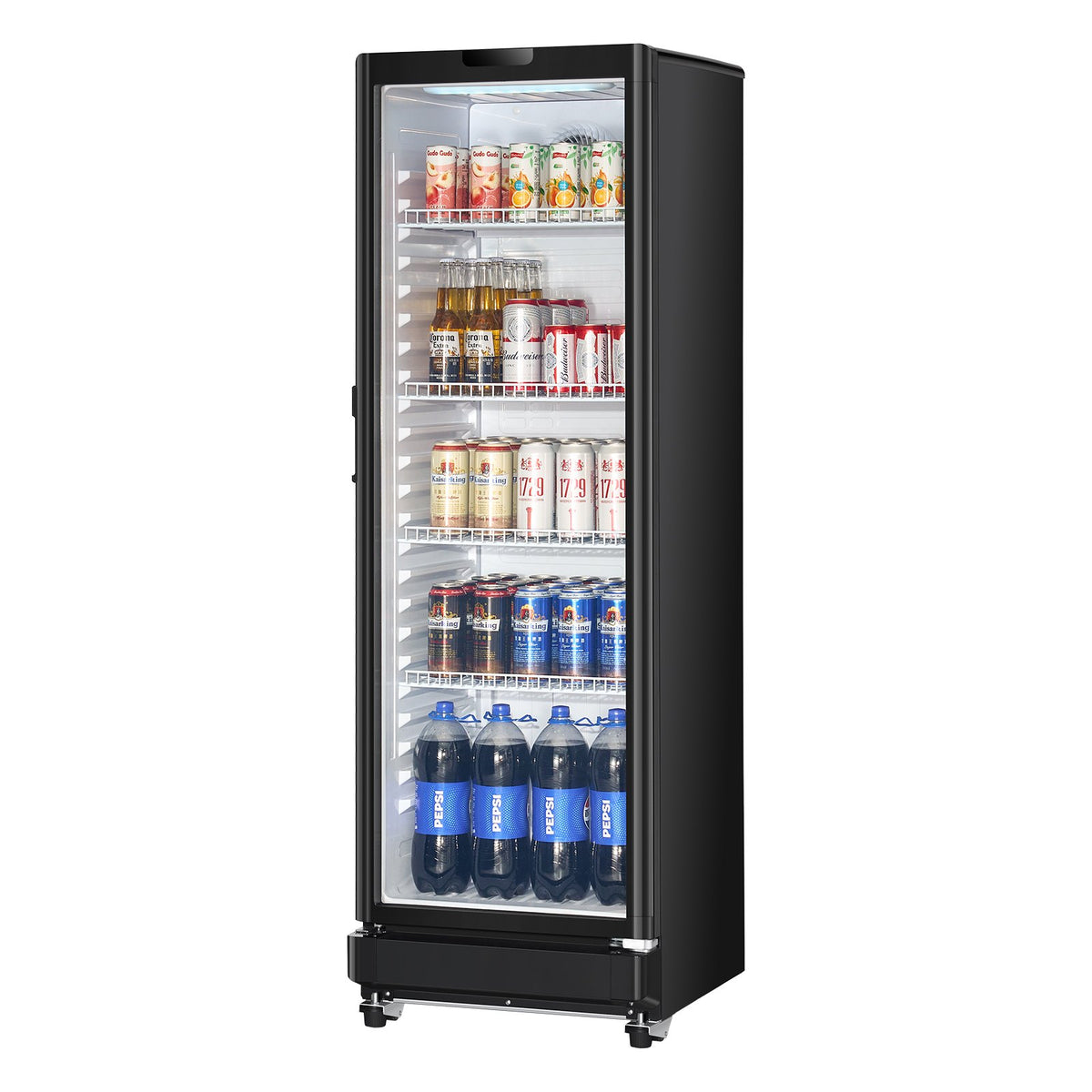 VEVOR Commercial Merchandiser Refrigerator, 8.1 CU.FT Glass Door Display Refrigerator Upright Fridge, Beverage Refrigerator Cooler Merchandiser with 4 Adjustable Shelves and Soft LED Light, Black - DMBLMBXBDDX8BWK5VV1 - view 1