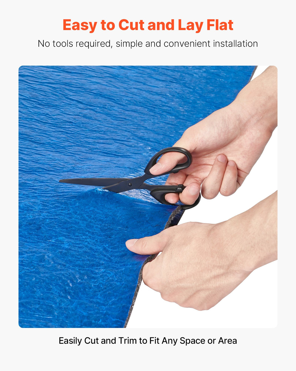 VEVOR Floor Underlayment 100 sq. ft/Roll, 3 mm Thick Laminate Flooring Padding with Attached Vapor Barrier, Heavy Duty Fiber + PE Film, Soundproofing & Noise Reduction, Ideal for Vinyl Wood - DMCDLM30MMHSY9Q12001V0 - view 6