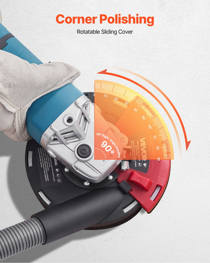 VEVOR Grinding Dust Shroud for Angle Grinder, Universal 4-5 in, Surface Grinder Dust Shroud with 6 Clamping Washers & 5 in Diamond Grinding Cup Wheel, Connect to Vacuum Cleaner, for Wood Concrete Wall - DMKFCZDMKBTM2BN0S001V0 - view 4