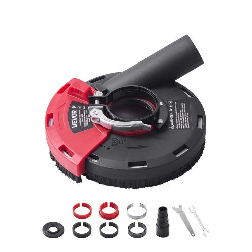 VEVOR Grinding Dust Shroud for Angle Grinder, Universal 4-5 in, Surface Grinder Dust Shroud with 6 Clamping Washers, Connect to Vacuum Cleaner, Suitable for Grinding Wood Concrete Wall Stone - DMKFCZDMKBTMFH5K1001V0 - view 2