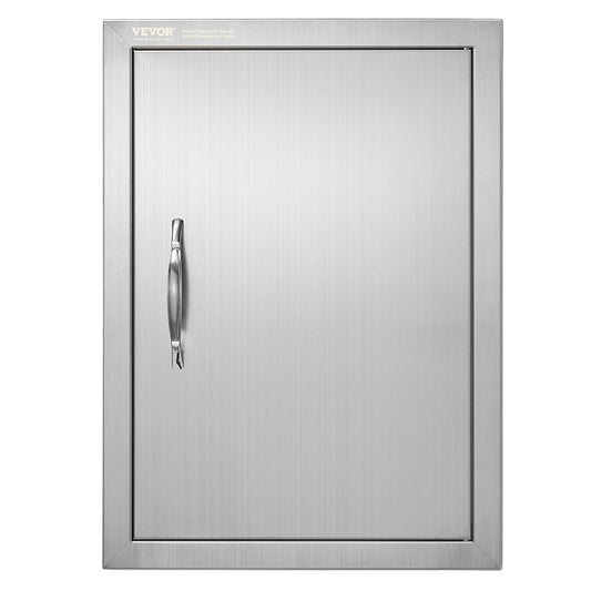VEVOR BBQ Access Door, 16W x 22H Inch Single Outdoor Kitchen Door, Stainless Steel Flush Mount Door, Wall Vertical Door with Handle, for BBQ Island, Grilling Station, Outside Cabinet - DMMBSCJM16X2GR6D9V0 - view 1