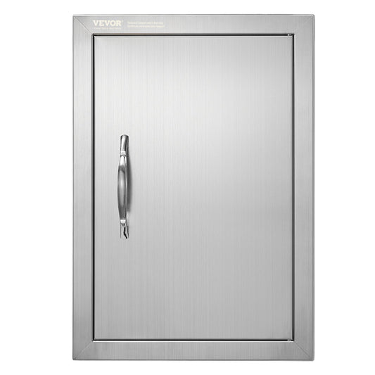 VEVOR BBQ Access Door, 14W x 20H Inch Single Outdoor Kitchen Door, Stainless Steel Flush Mount Door, Wall Vertical Door with Handle, for BBQ Island, Grilling Station, Outside Cabinet - DMMBSCJMDCMBHON0UV0 - view 1