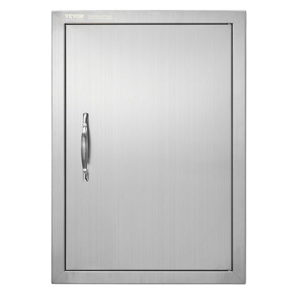 VEVOR BBQ Access Door, 17W x 24H Inch Single Outdoor Kitchen Door, Stainless Steel Flush Mount Door, Wall Vertical Door with Handle, for BBQ Island, Grilling Station, Outside Cabinet - DMMBSCJMYS174RNRPV0 - view 1